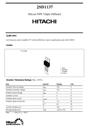Datasheet 2SD1137 manufacturer Hitachi