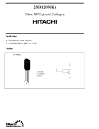Datasheet 2SD1209K manufacturer Hitachi