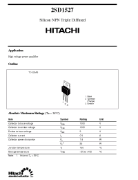 Datasheet 2SD1527 manufacturer Hitachi