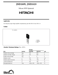 Datasheet 2SD1609 manufacturer Hitachi