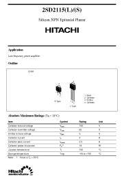 Datasheet 2SD2115 manufacturer Hitachi