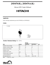 Datasheet 2SD476A manufacturer Hitachi