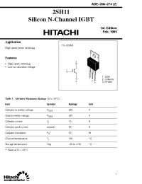Datasheet 2SH11 manufacturer Hitachi