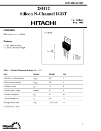 Datasheet 2SH12 manufacturer Hitachi