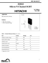 Datasheet 2SH22 manufacturer Hitachi
