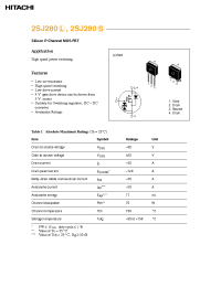 Datasheet 2SJ280 manufacturer Hitachi