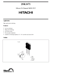 Datasheet 2SK1671 manufacturer Hitachi
