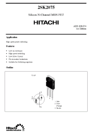 Datasheet 2SK2075 manufacturer Hitachi