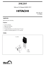 Datasheet 2SK2203 manufacturer Hitachi