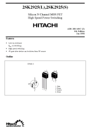 Datasheet 2SK2925L manufacturer Hitachi