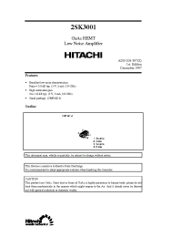 Datasheet 2SK3001 manufacturer Hitachi