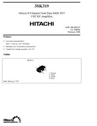 Datasheet 3SK319 manufacturer Hitachi