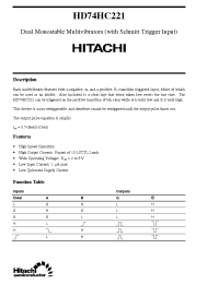 Datasheet 74221 manufacturer Hitachi