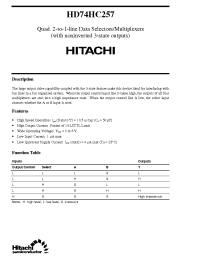 Datasheet 74HC257 manufacturer Hitachi