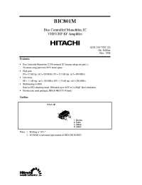 Datasheet BIC801M manufacturer Hitachi