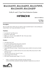 Datasheet HA12141NT manufacturer Hitachi