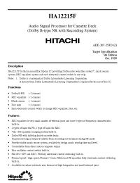Datasheet HA12215 manufacturer Hitachi