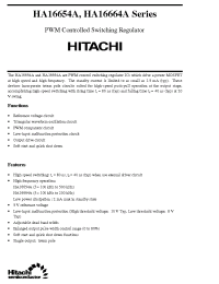 Datasheet HA16654APS manufacturer Hitachi