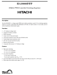 Datasheet HA16666P manufacturer Hitachi