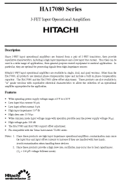 Datasheet HA17080 manufacturer Hitachi