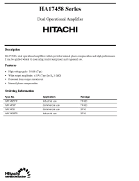 Datasheet HA17458F manufacturer Hitachi