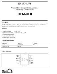 Datasheet HA17741PS manufacturer Hitachi