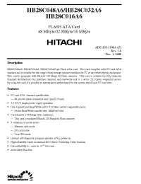 Datasheet HB28C016A6 manufacturer Hitachi