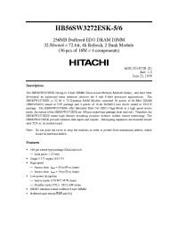 Datasheet HB56SW3272ESK manufacturer Hitachi