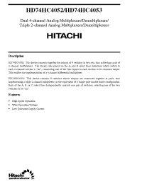 Datasheet HC4052 manufacturer Hitachi