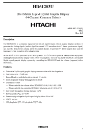 Datasheet HCD61203U manufacturer Hitachi