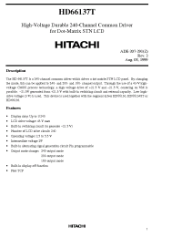 Datasheet HD66137T manufacturer Hitachi