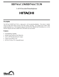 Datasheet HD74AC138 manufacturer Hitachi