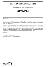 Datasheet HD74AC165 manufacturer Hitachi