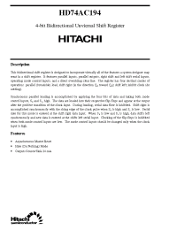 Datasheet HD74AC194 manufacturer Hitachi