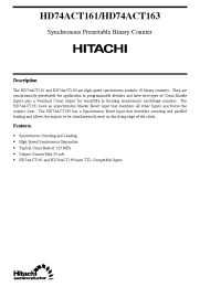 Datasheet HD74ACT161 manufacturer Hitachi