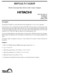 Datasheet HD74ALVC162835 manufacturer Hitachi