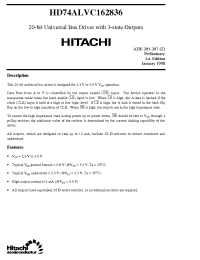 Datasheet HD74ALVC162836 manufacturer Hitachi