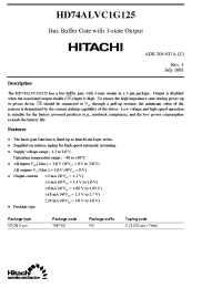 Datasheet HD74ALVC1G125 manufacturer Hitachi