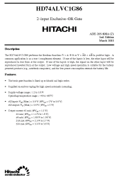 Datasheet HD74ALVC1G86 manufacturer Hitachi