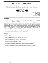 Datasheet HD74ALVCH162500 manufacturer Hitachi