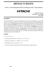 Datasheet HD74ALVCH16270 manufacturer Hitachi