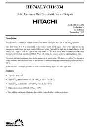 Datasheet HD74ALVCH16334 manufacturer Hitachi
