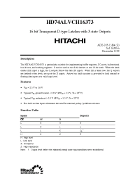 Datasheet HD74ALVCH16373 manufacturer Hitachi