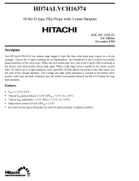 Datasheet HD74ALVCH16374 manufacturer Hitachi