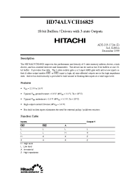Datasheet HD74ALVCH16825 manufacturer Hitachi