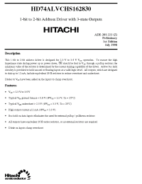 Datasheet HD74ALVCHS162830 manufacturer Hitachi