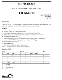 Datasheet HD74CDC857 manufacturer Hitachi