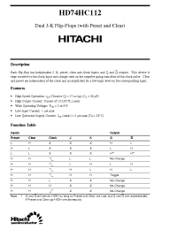 Datasheet HD74HC112 manufacturer Hitachi