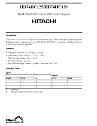 Datasheet HD74HC125 manufacturer Hitachi