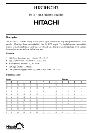 Datasheet HD74HC147 manufacturer Hitachi